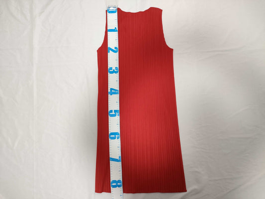 ISSEY MIYAKE Pleated Pleated Red Dress Dress