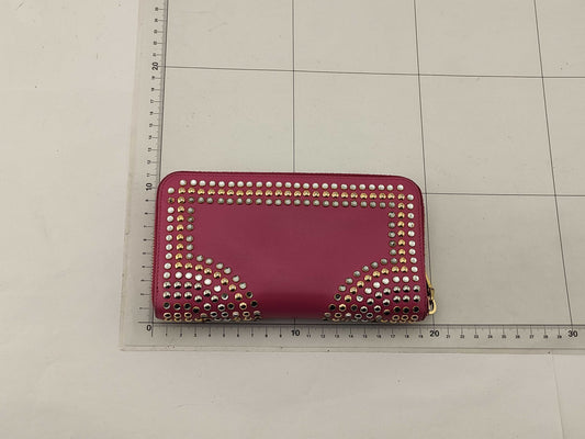 miu miu crystal studs long wallet pink coin purse stain wallet