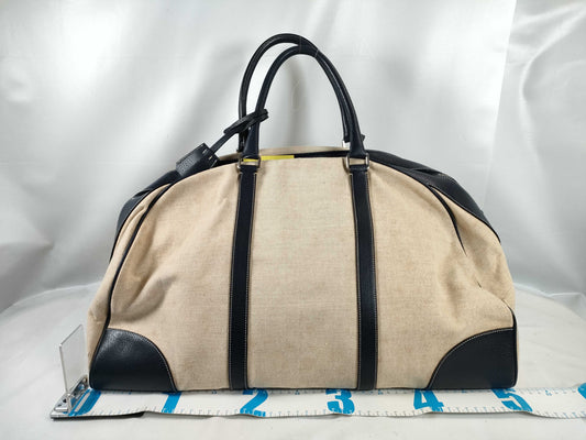 PRADA Boston Canvas Leather Boston Bag