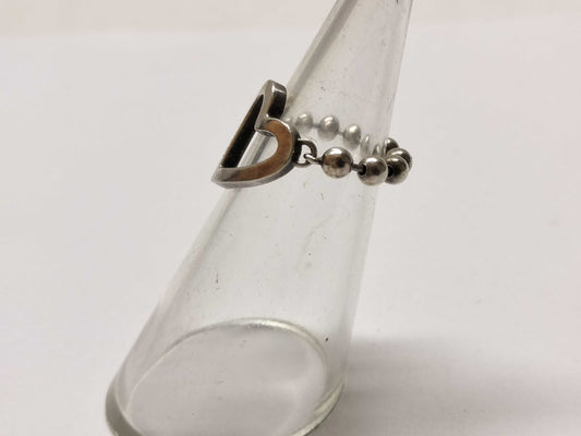 GUCCI Heart Ball Chain Ring SV925 Ring