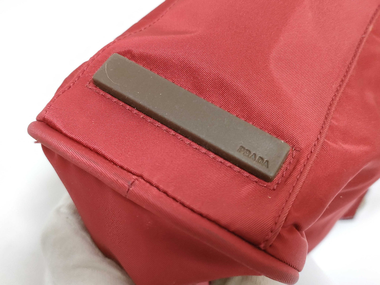 PRADA nylon handbag red handbag