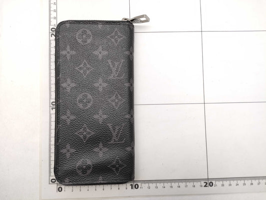 LOUIS VUITTON Monogram Eclipse Zippy Wallet with Vertical Initials Wallet