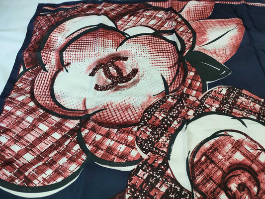 CHANEL Camellia Camellia/Coco Scarf