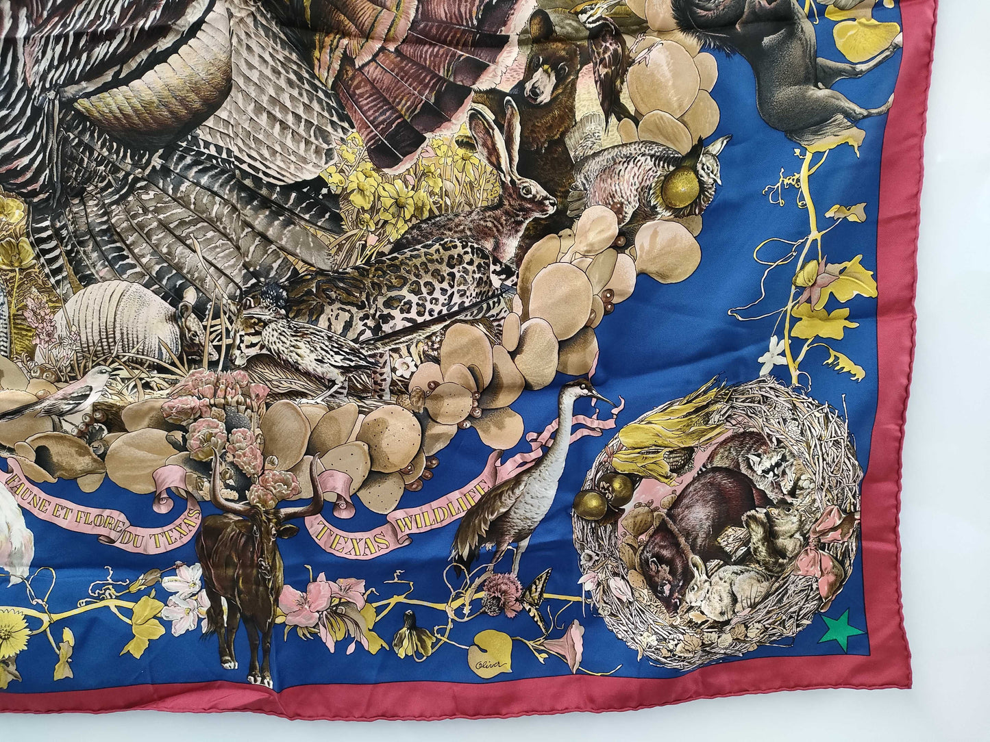 HERMES Carre Texas Flora and Fauna Encyclopedia No Tagged Scarf