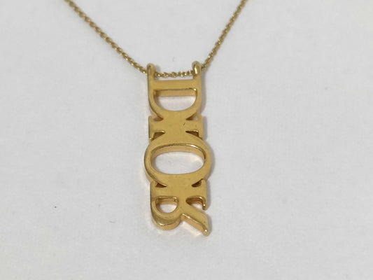 Dior Gold Color Logo Necklace
