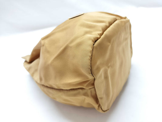 PRADA nylon drawstring pouch, beige