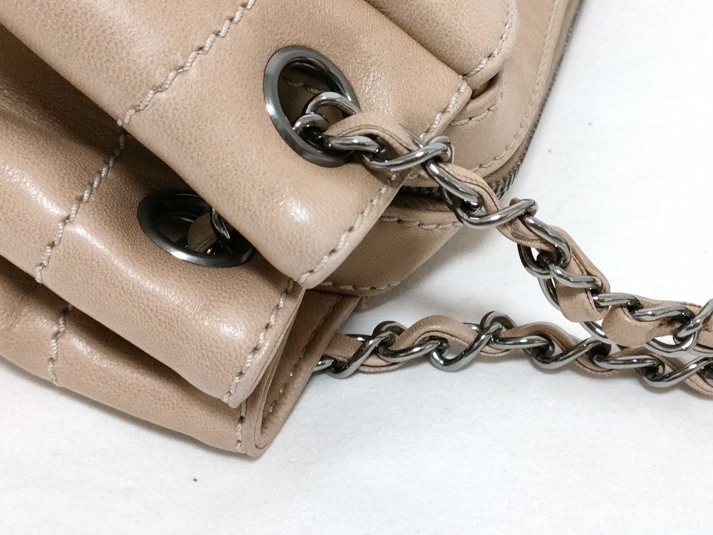 CHANEL Lambskin Logo Chain Shoulder Bag