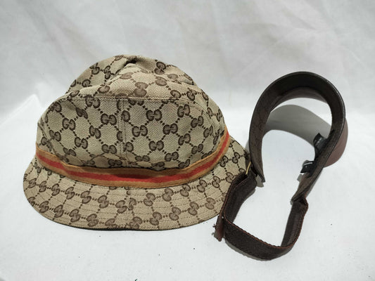 GUCCI GG Canvas Bucket Hat with Leather Visor Other Accessories