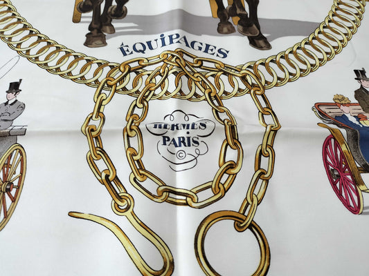 HERMES Carré EQUiPAGES Carriage and Servant Scarf