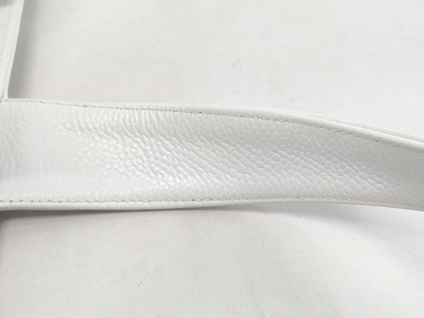 CHANEL Caviar Skin Big Coco Tote Bag White 4th Series Tote Bag