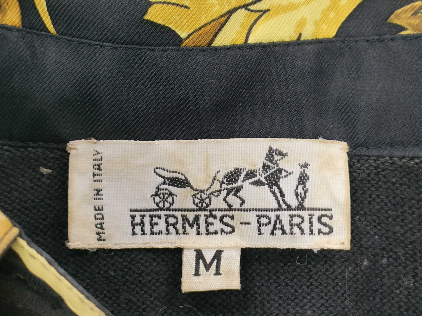 HERMES Chain Pattern Silk Shirt