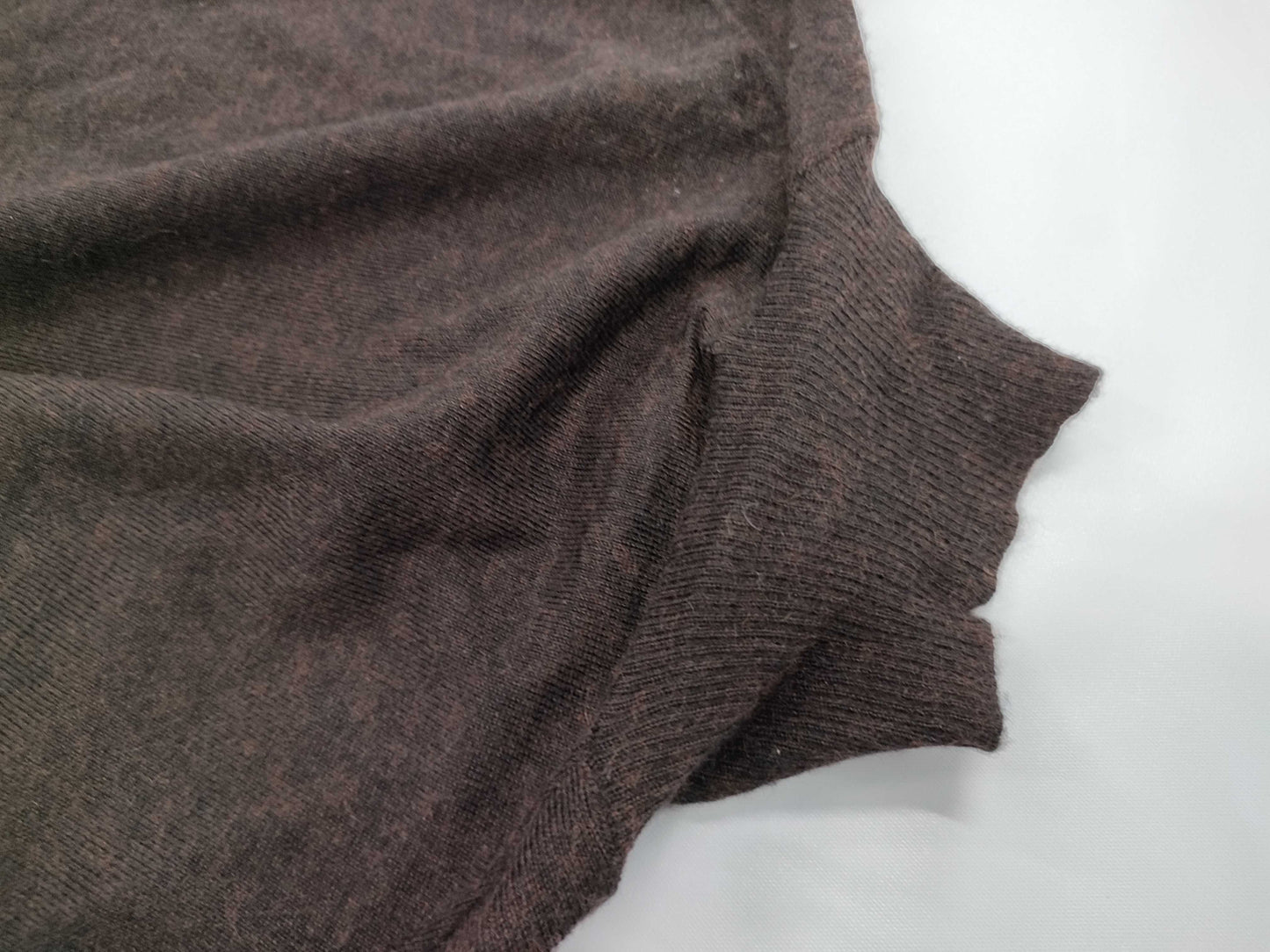 HERMES Turtleneck Long Sleeve Lightweight Brown Top