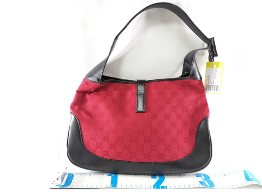 GUCCI GG Canvas Jackie GG Canvas 001 3306 Red Shoulder Bag