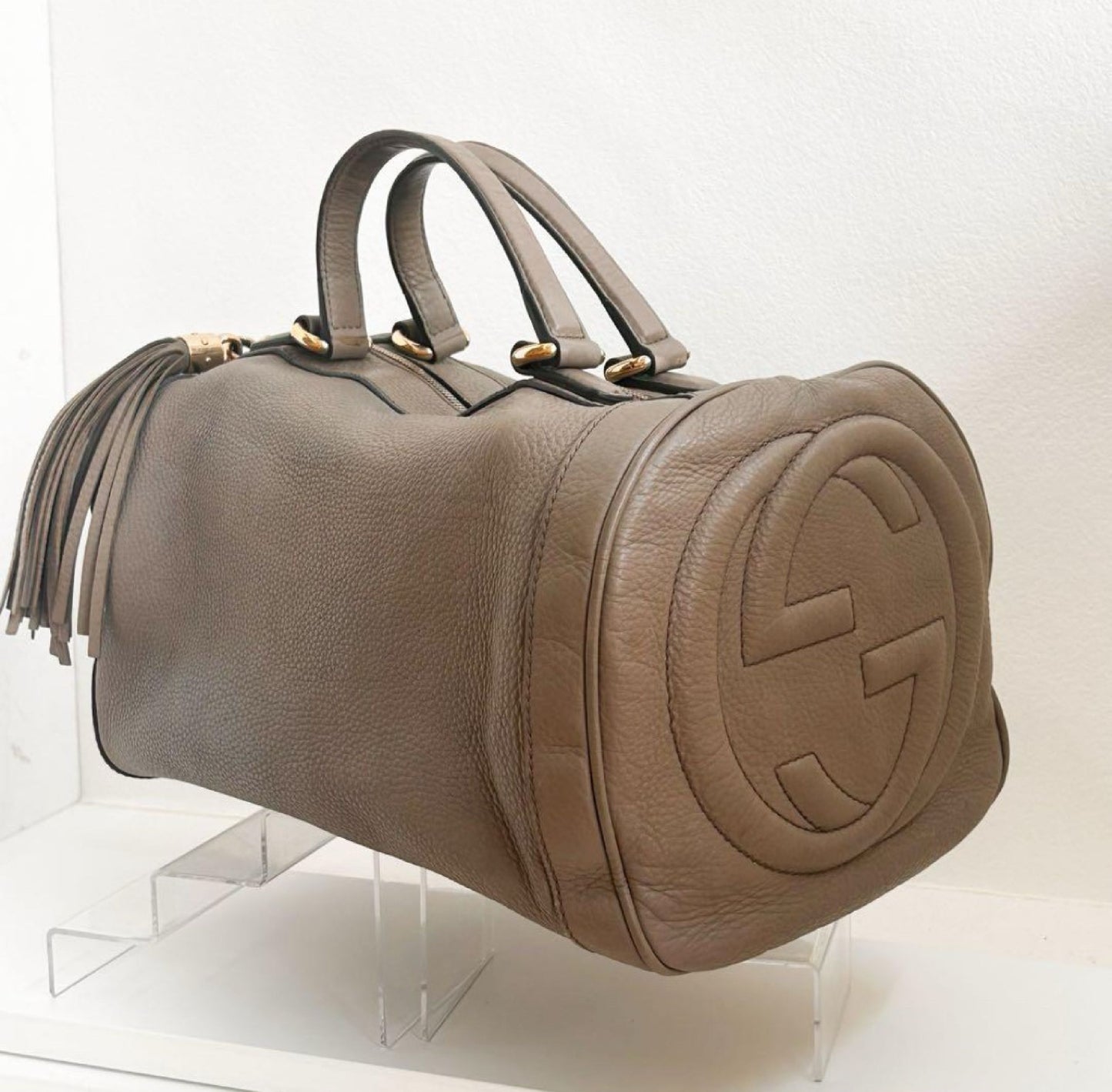 GUCCI Soho GUCCI Mini Boston Bag Soho Interlocking G Serial Shoulder Bag