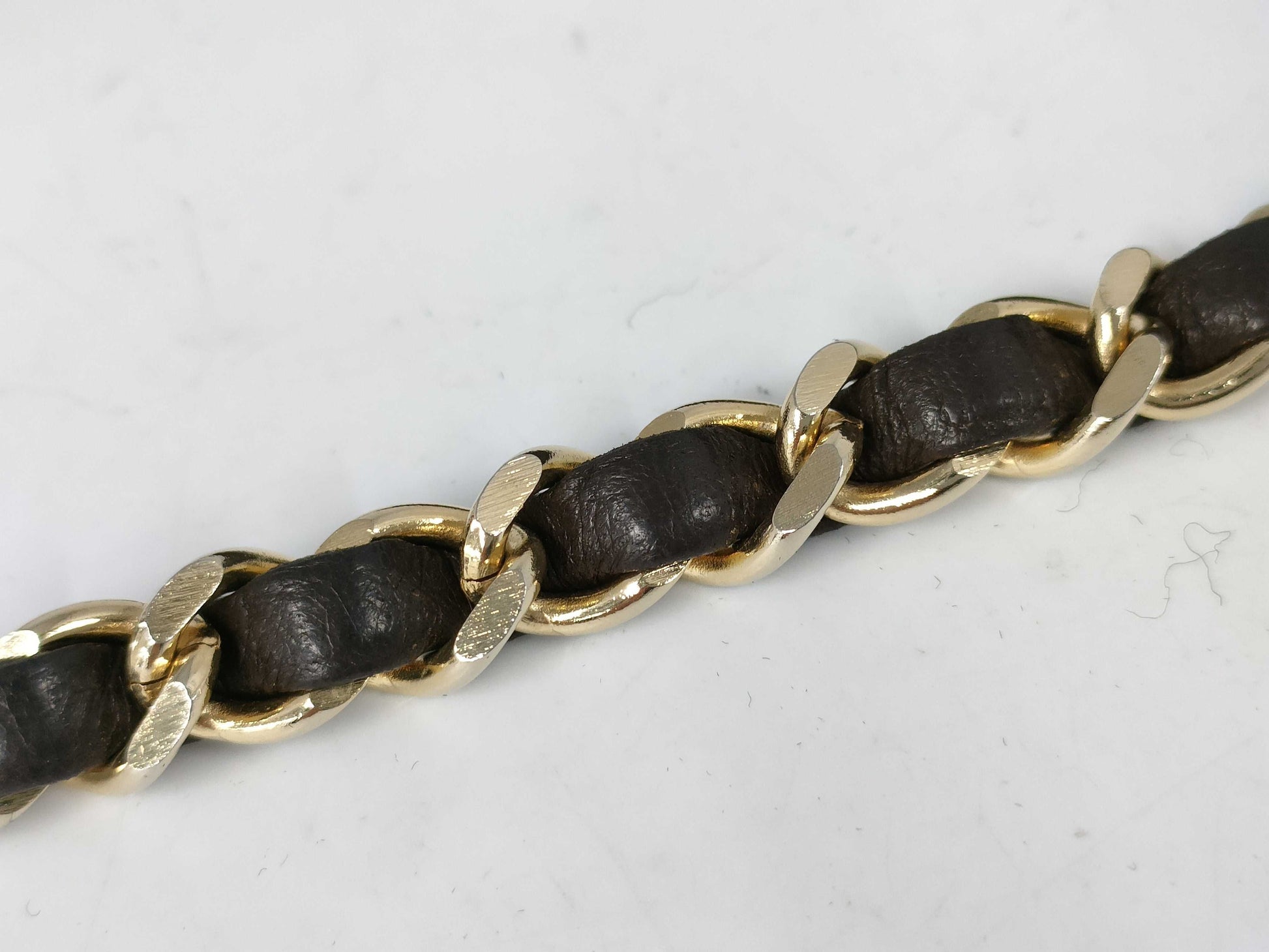 CHANEL Pushlock Lamb Brown GP Shoulder Bag