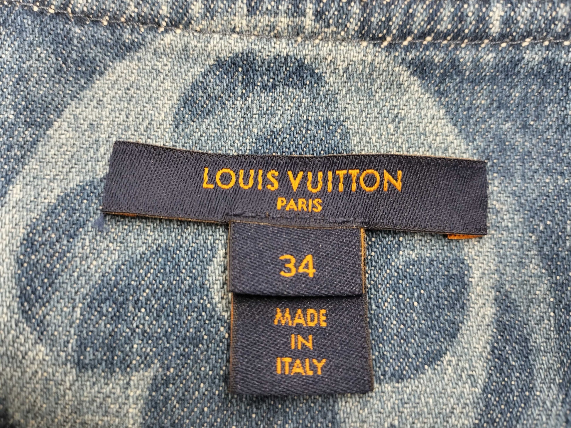 LOUIS VUITTON Giant Monogram Denim Dress, Size 34