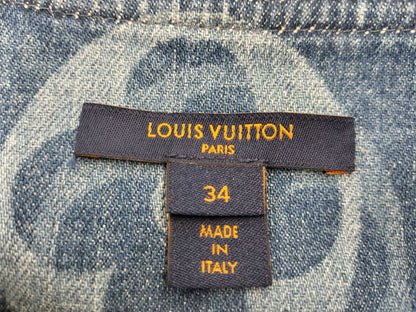 LOUIS VUITTON Giant Monogram Denim Dress, Size 34