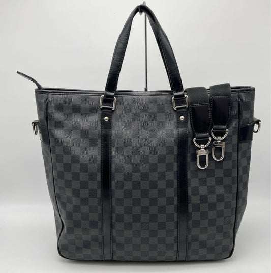 LOUIS VUITTON Damier Graphite Tadao Business Bag, Black, Men's, N51192