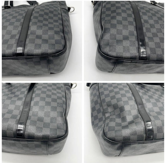 LOUIS VUITTON Damier Graphite Tadao Business Bag, Black, Men's, N51192