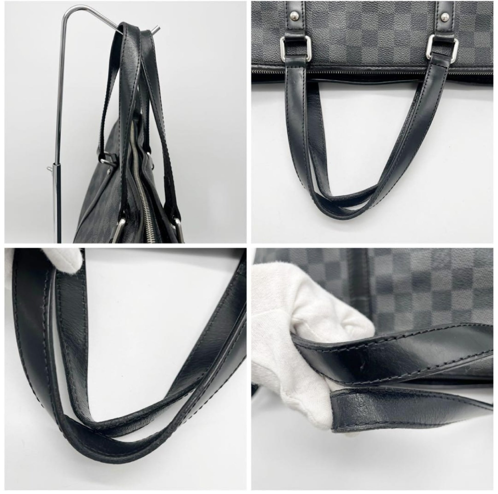 LOUIS VUITTON Damier Graphite Tadao Business Bag, Black, Men's, N51192