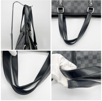 LOUIS VUITTON Damier Graphite Tadao Business Bag, Black, Men's, N51192