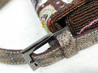 FENDI FENDI Mamma Bucket Beaded Embroidered Shoulder Bag