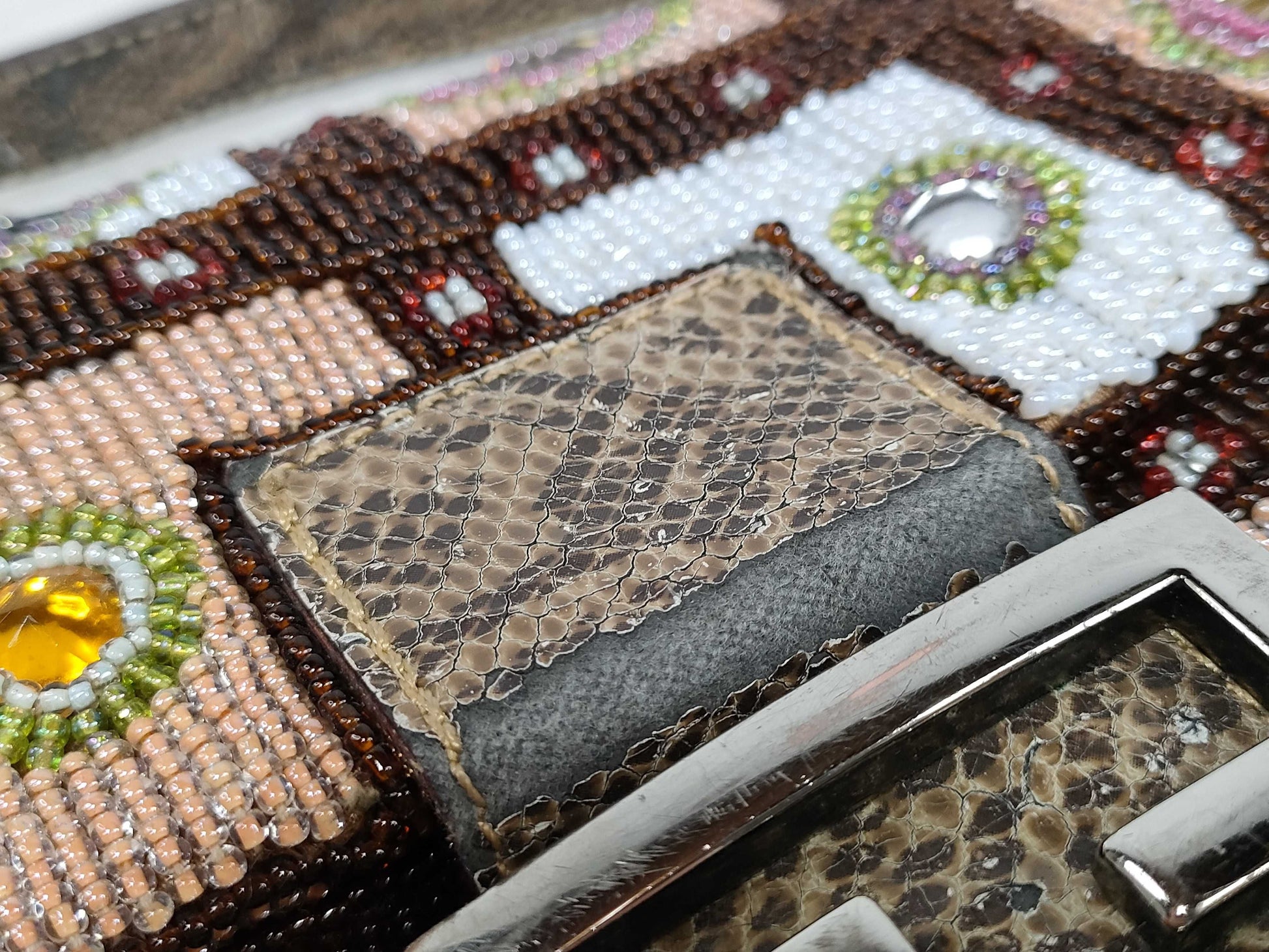 FENDI FENDI Mamma Bucket Beaded Embroidered Shoulder Bag