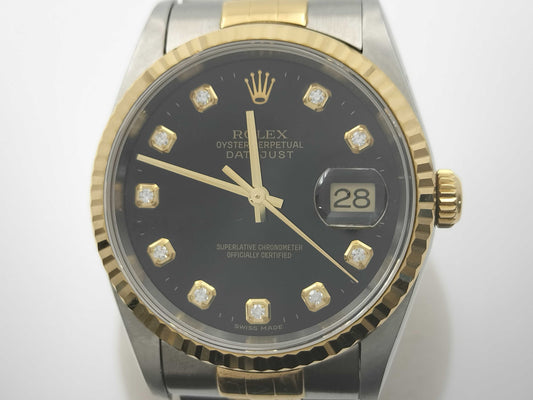 ROLEX Datejust 16233G P945238 Black Dial Men's Watch