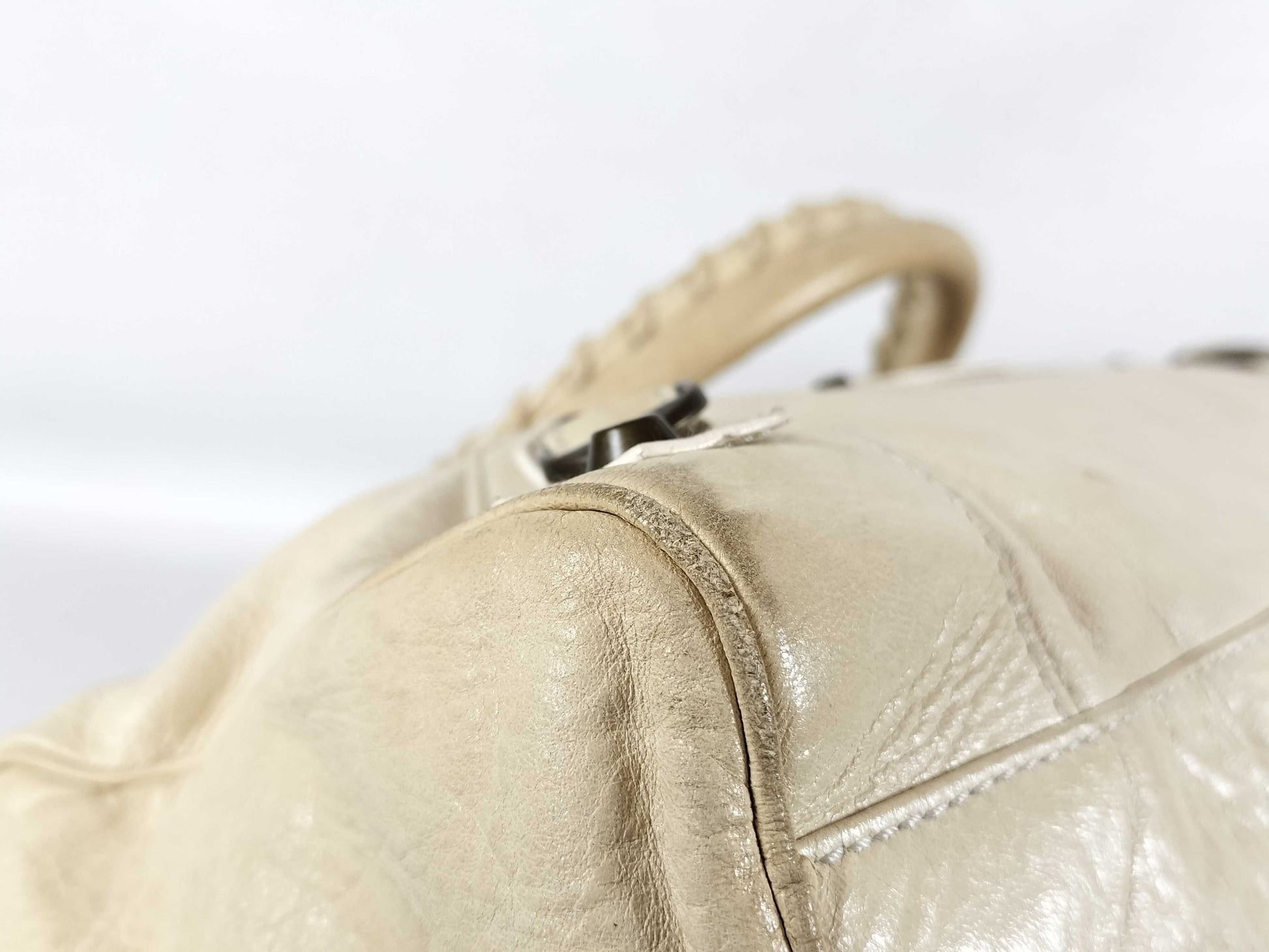 BALENCIAGA The Twiggy Leather 2-Way Bag, Ivory Handbag