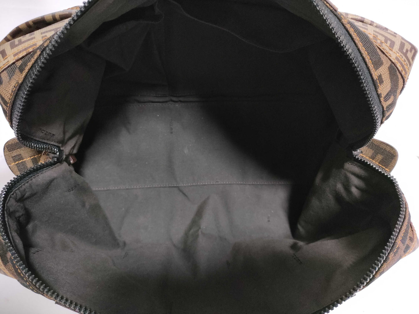FENDI Zucca PVC and Canvas Handbag Brown 8BL097