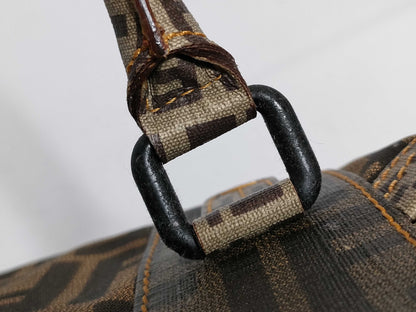 FENDI Zucca PVC and Canvas Handbag Brown 8BL097