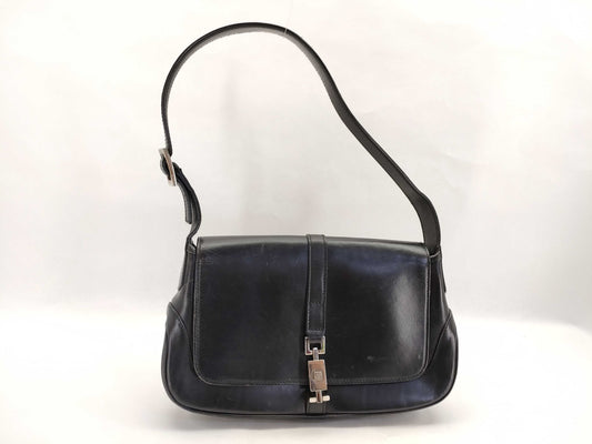 GUCCI Jackie One-Shoulder Bag, Semi-Shoulder Bag, Black, All Leather