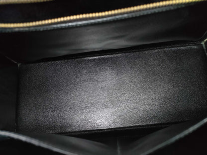 HERMES Kelly 28 Black Handbag with Gold Hardware and G Stamp
