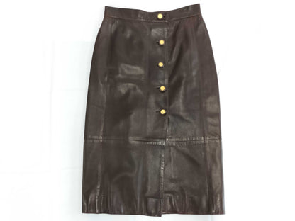 CHANEL Lamb Leather Skirt
