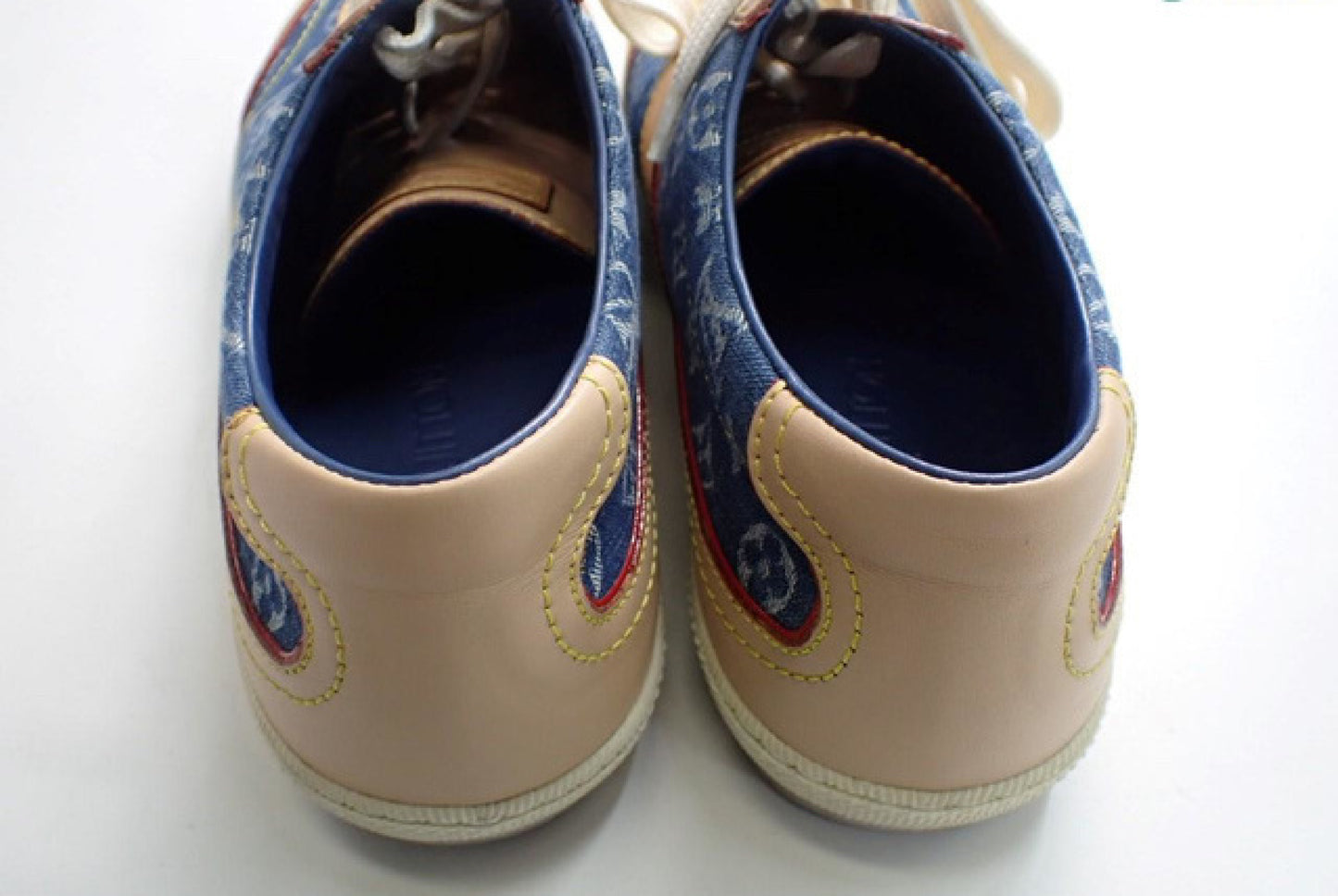 LOUIS VUITTON Denim Monogram Sneakers 37cm with Box