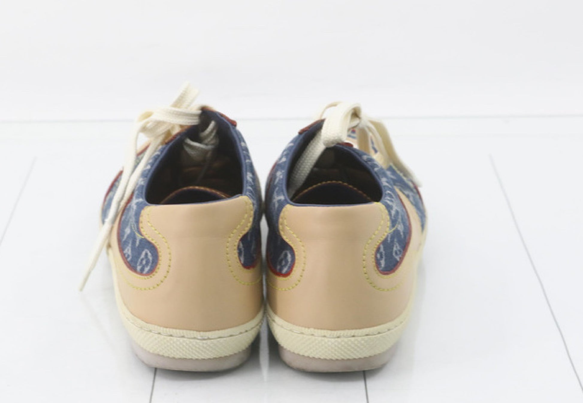 LOUIS VUITTON Denim Monogram Sneakers 37cm with Box