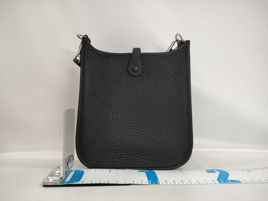 HERMES Evelyn TPM Taurillon Clemence Black W-stamped Shoulder Bag