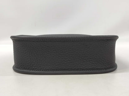 HERMES Evelyn Mini Amazone 16 TPM Shoulder Bag, Navy Blue, Silver Hardware, Stamped with K Stamp