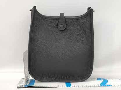 HERMES Evelyn Mini Amazone 16 TPM Shoulder Bag, Navy Blue, Silver Hardware, Stamped with K Stamp