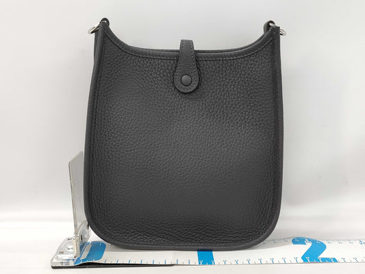 HERMES Evelyn Mini Amazone 16 TPM Shoulder Bag, Navy Blue, Silver Hardware, Stamped with K Stamp