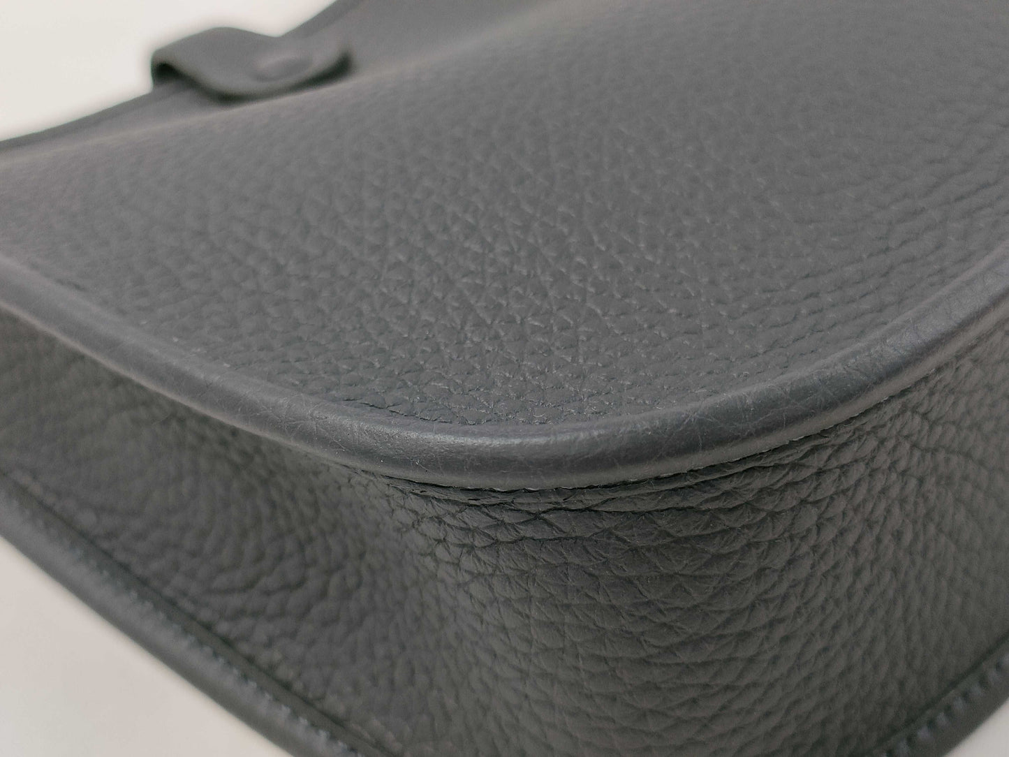 HERMES Evelyn Mini Amazone 16 TPM Shoulder Bag, Navy Blue, Silver Hardware, Stamped with K Stamp
