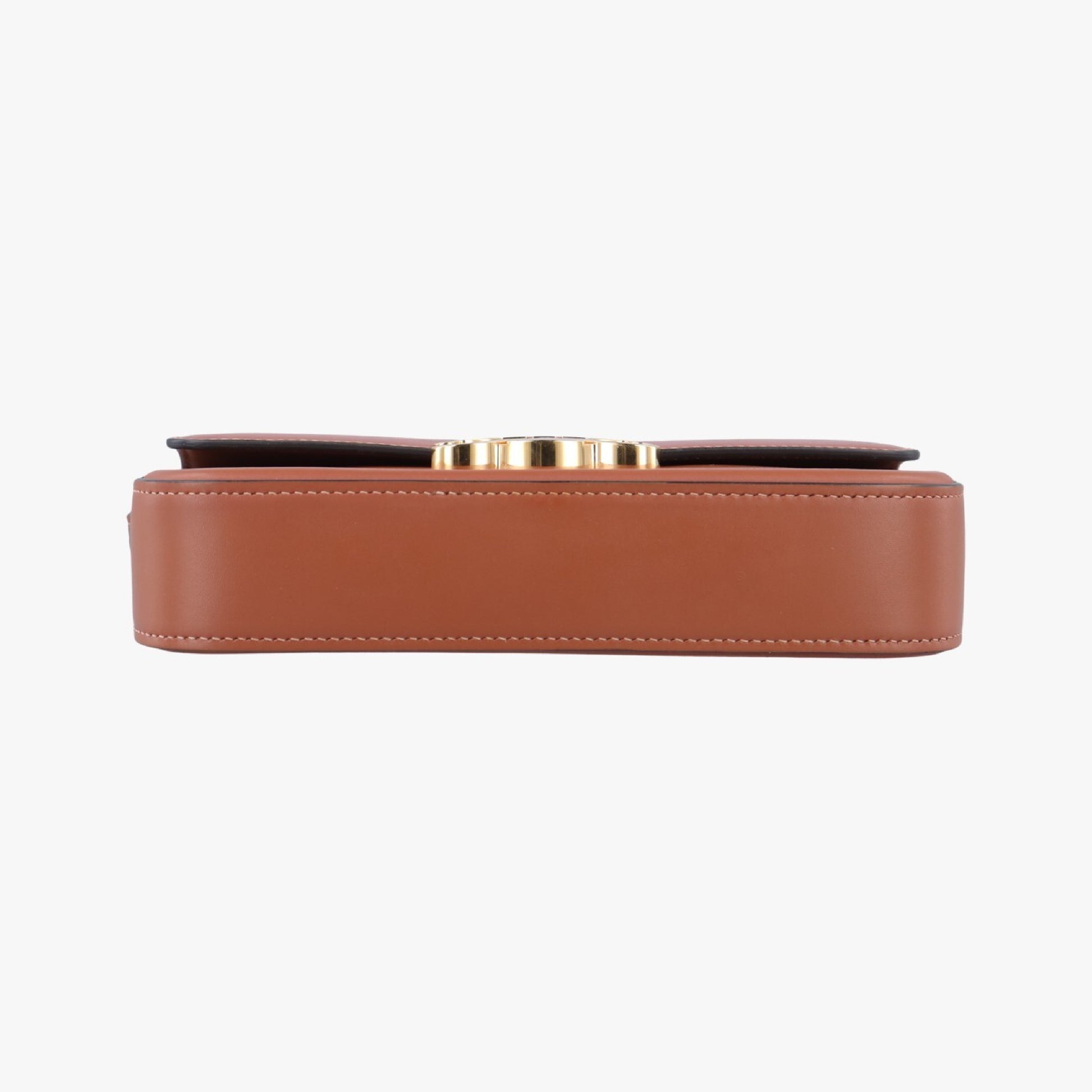CELINE Triomphe Brown Leather Shoulder Bag S-CU-8281