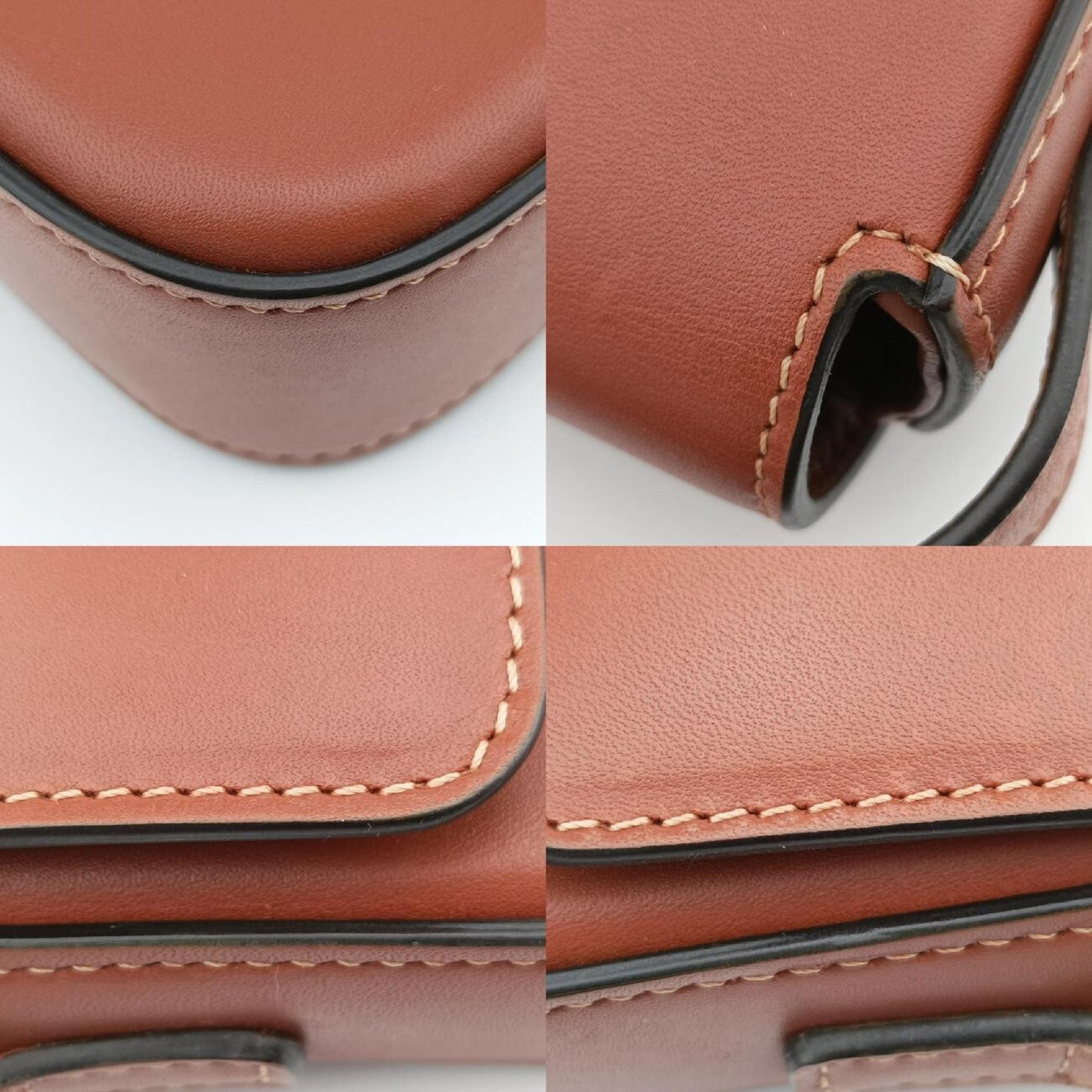 CELINE Triomphe Brown Leather Shoulder Bag S-CU-8281
