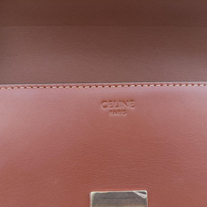 CELINE Triomphe Brown Leather Shoulder Bag S-CU-8281