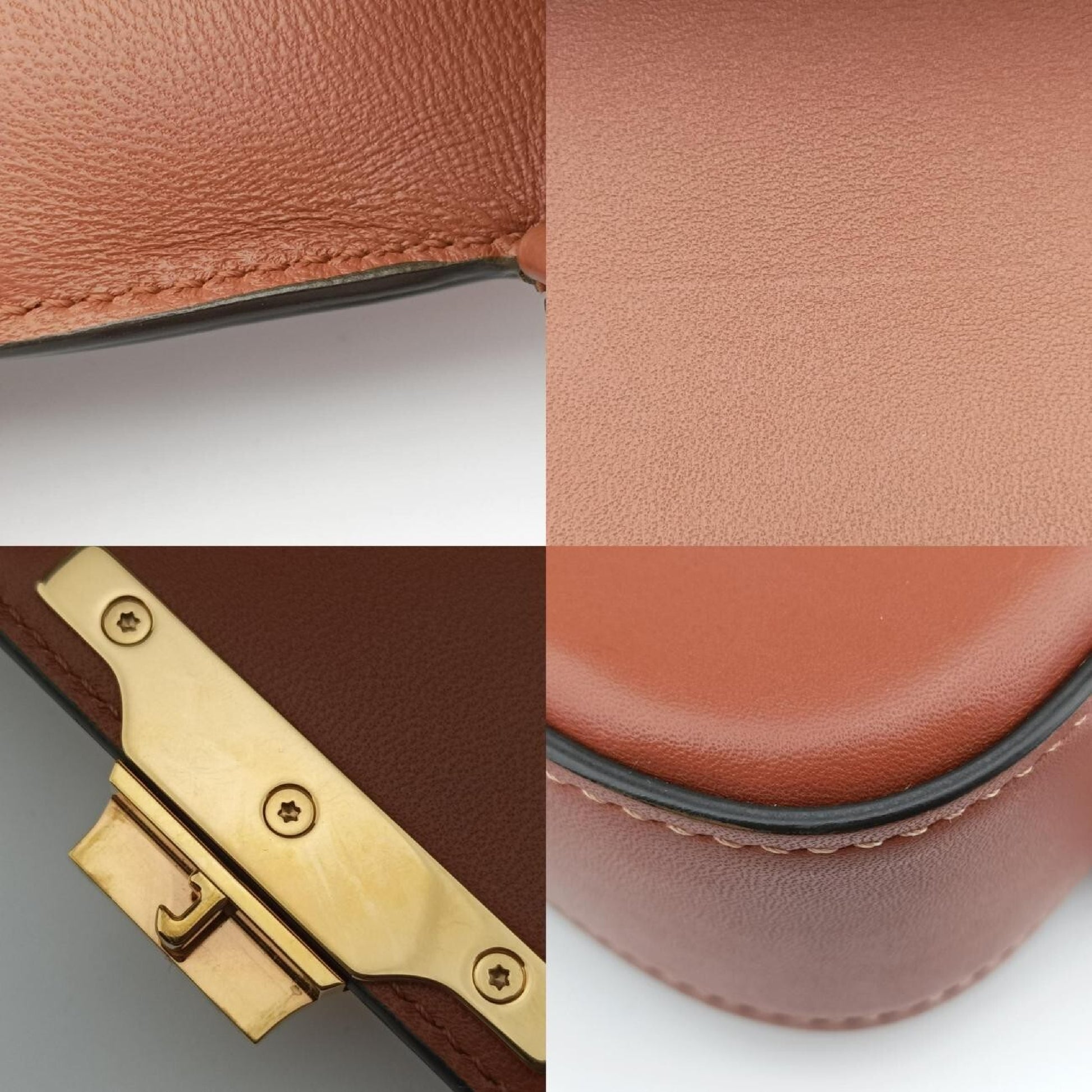 CELINE Triomphe Brown Leather Shoulder Bag S-CU-8281