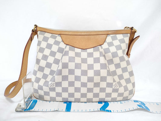 LOUIS VUITTON Siracusa PM Damier Azur Shoulder Bag N41113