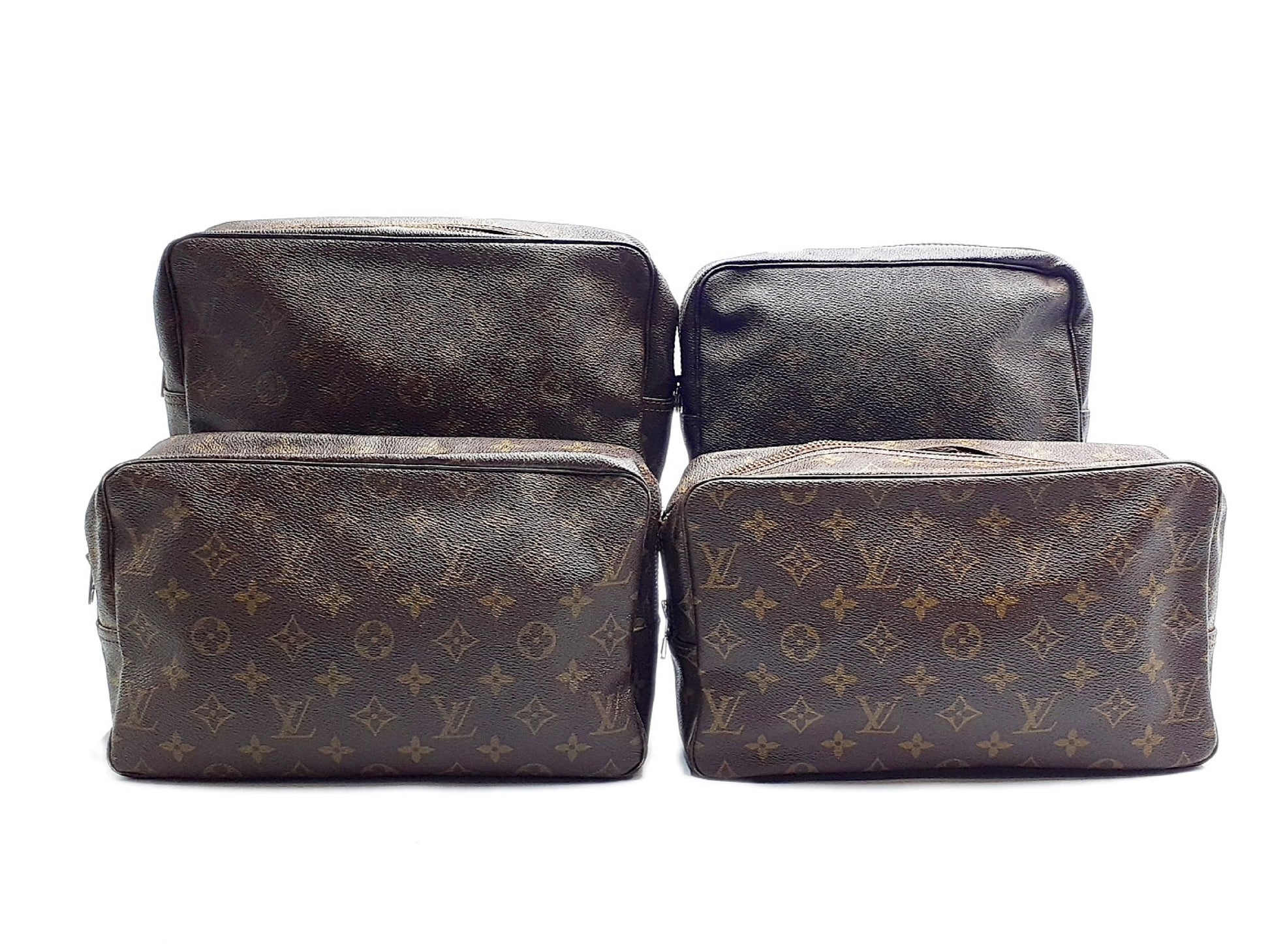 LOUIS VUITTON 4-Piece Monogram True Toilet Second Bag Set