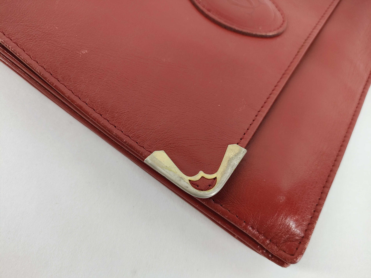 Cartier Must Line Leather Shoulder Bag Bordeaux