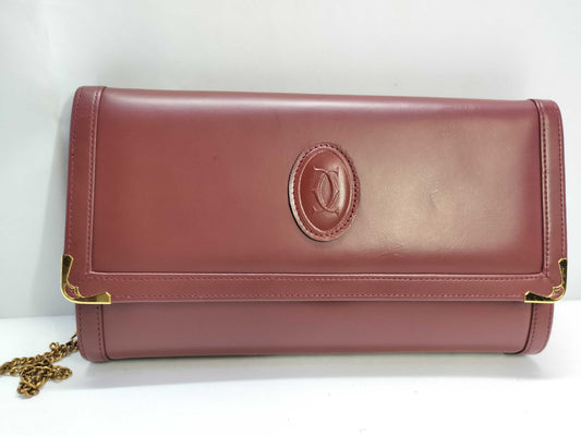 Cartier Must Line Leather Shoulder Bag Bordeaux