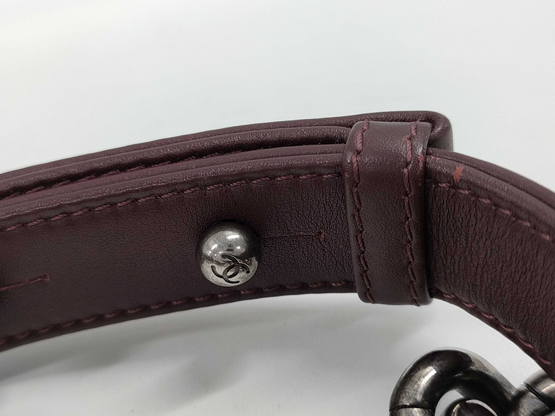 CHANEL Boy Chanel Mini Chain Shoulder Bag in Lamb Bordeaux